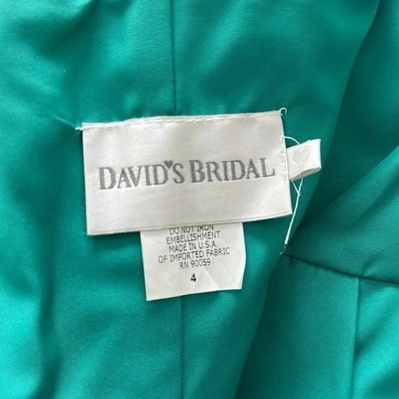 David's Bridal Gold Satin Dress Sz 4 - Picture 5 of 5